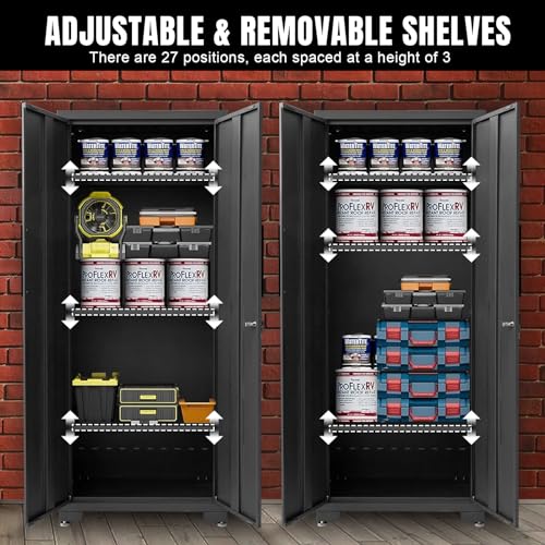 Image of Torin Garage Storage Cabinets System, 12-Pcs Workshop Cabinet Set in Black