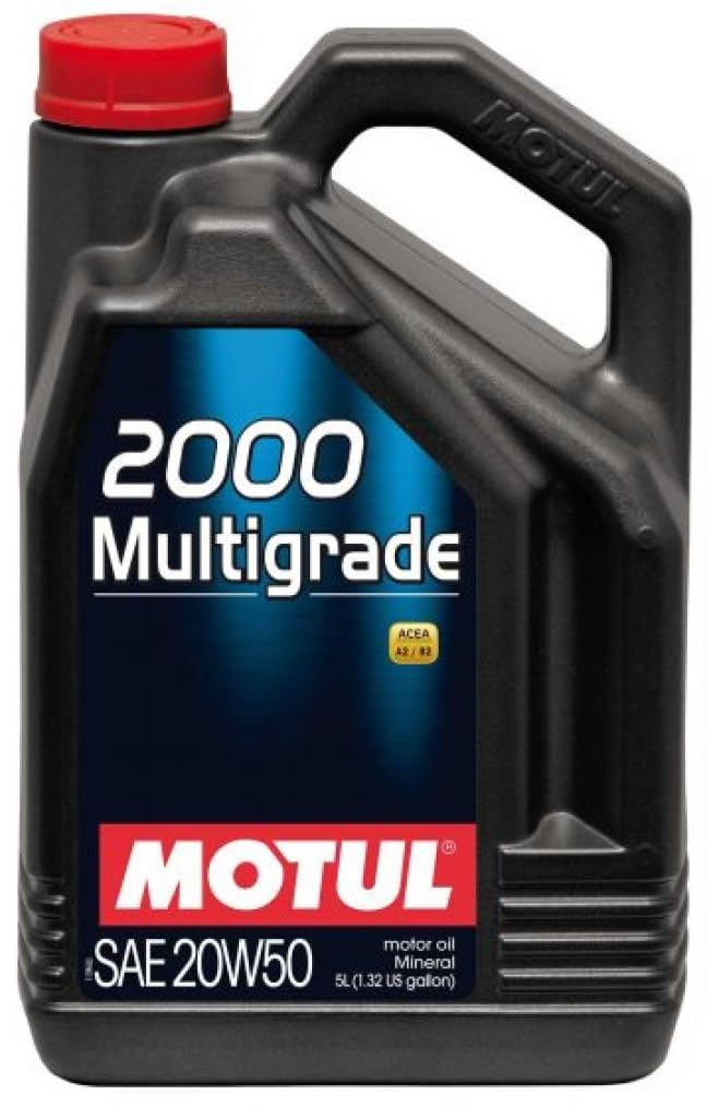 Motul 2000 Multigrade 20W50 - Aceite mineral para motor, 5 litros