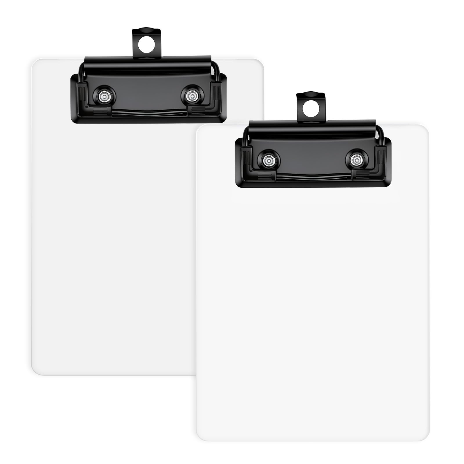 4.1x5.9in Mini Clip Boards Thick Acrylic Fit 3.5x4.7in Paper, 3mm Thick 2PCS Clipboard with Retractable Hanging Hook for Home Office Business, Convenient Writing Clip Board for Ordering Nursing
