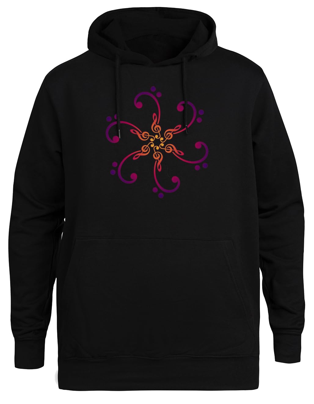 Musica Chiave di Basso Treble Felpa Nera Unisex Eco-Friendly Unisex Black Hoodie Eco-Friendly Hooded Jacket