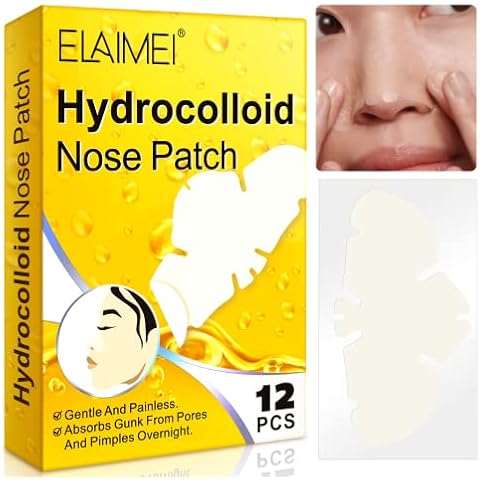 Nose Patch - Cleansing Pore Strip for Nose Pores, Pimples, Zits and Oil - Overnight Pore Strips to Absorb Acne Nose Gunk (12 Patches) Cover