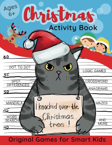 Christmas Activity Book – Original Games for Smart Kids: Fun Puzzle and Logic games, Mazes, Anagrams, Dot to dot, Coloring pages and much more for kids ages 6 and up. image 2