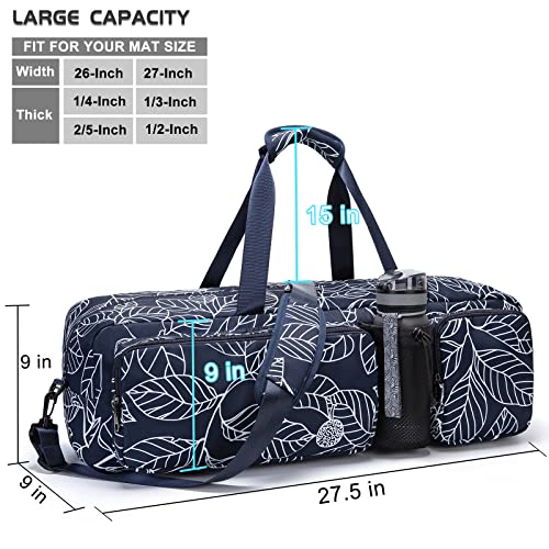HAGUSU Yoga Mat Bag, Waterproof Large Yoga Bags and Carriers Tote Bag for Women Men, Yoga Mat Gym Tote Sports Duffle Bag Carry Bag with Wet Pocket & Shoulder Strap for Yoga/Pilates/Workout/Dancing/Gym - Image 4