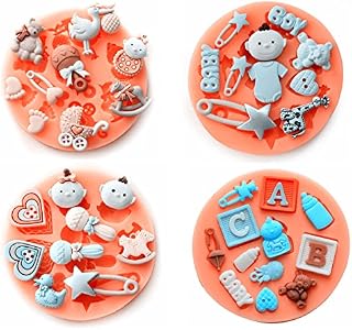 Baby Shower Theme Mini Cake Fondant Mold,Cake Decorating Mold,Gummy Sugar Chocolate Candy Cupcake