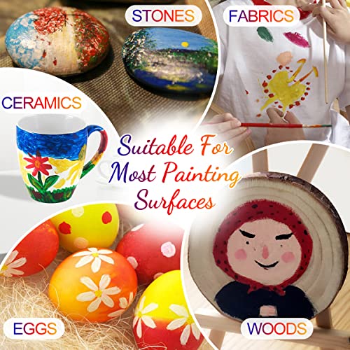 Artkey Acrylic Paint Set - 24 Colors 2Oz/59Ml Acrylic Paints Professional Artists Painting Kit For Canvases Fabric Rock Leather Easter Egg Wood Ceramic Glass Art Craft Painting #TOP5