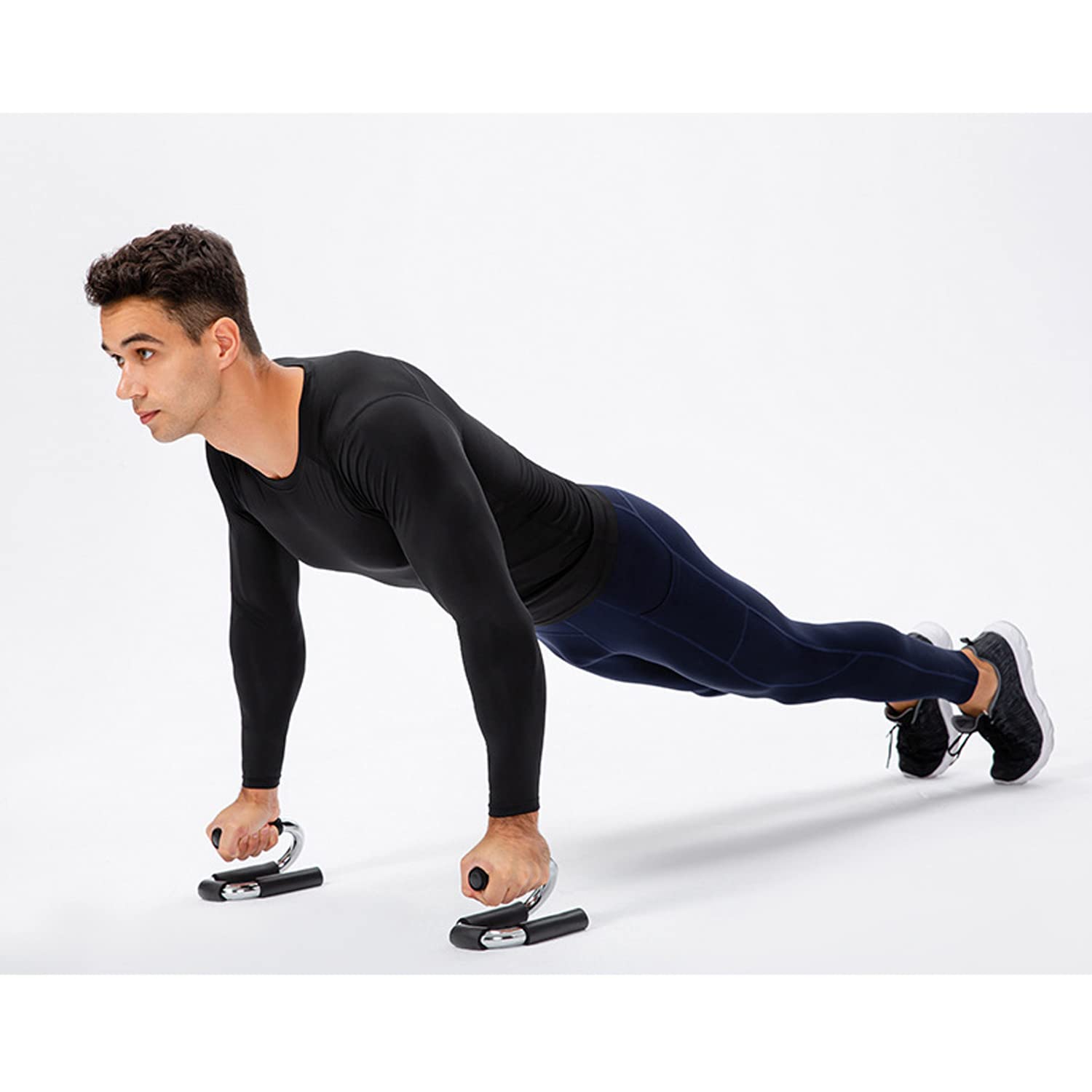 Pantalon de compression en polaire pour homme - Couche de base - Jogging - Entraînement - Course - Yoga, Noir + blanc + bleu marine 3 packs, XXL