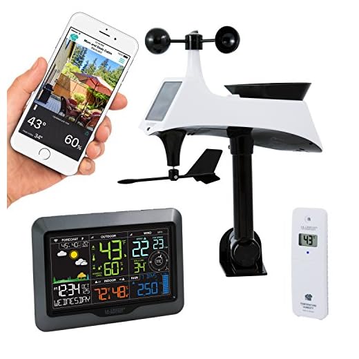 La Crosse Technology V40-PRO-INT Color Wireless Wi-Fi Professional Weather Station, Gray