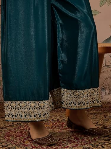 Image of Miss Ethnik Women's Yellow Chinon Stitched Top With Stitched Chinon Bottom and Chinon Dupatta Full Sleeve Embroidered Anarkali Kurta