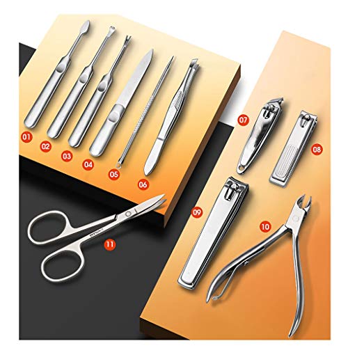jinyi2016SHOP Nail Clipper Set Damen Nagelknipser und Pedicure Werkzeug-Set 11 Stück Edelstahl-Schönheits-Maniküre-Set… – Bild 7