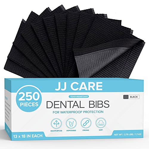JJ-CARE-Dental-Bibs-Pack-of-250-13-x-18-Black-Dental-Bibs-Disposable-3-Ply-Waterproof-Disposable-Dental-Bibs-Dentist-Bibs-Disposable-Dental-Bibs-Sheets-Tattoo-Bibs-Patient-Bibs-Dental