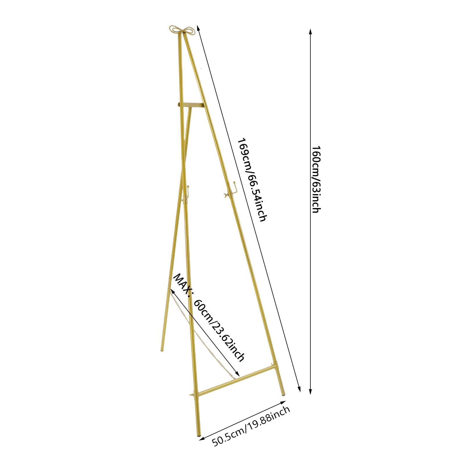 Sztaluga weselna, 160 cm, metalowa sztaluga podłogowa składana