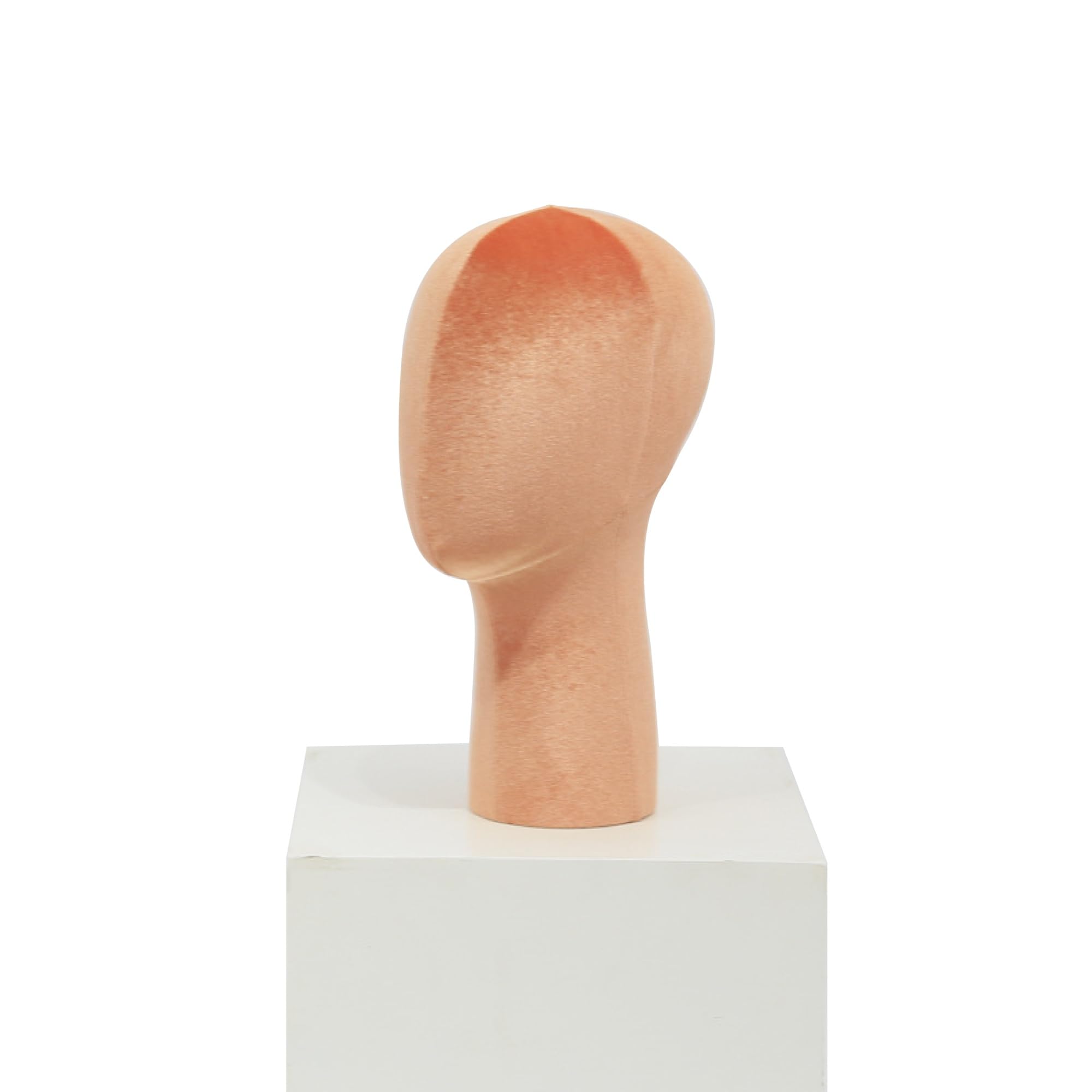 Jxjarnet Velvet Mannequin Head for Jewelry & Hats, Short & Long Neck Display Head Form for Necklaces, Earrings, Wigs, Sunglasses and Boutique Countertop(Orange,Short)