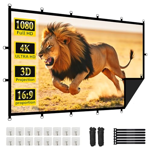 Projector Screen, Outdoor Projector Screen, Washable & Foldable - Ideal