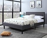 Divano Roma Furniture Upholstered Tufted Headboard & Bed Frame-32 Tall Stitched Platform Panel, Low...