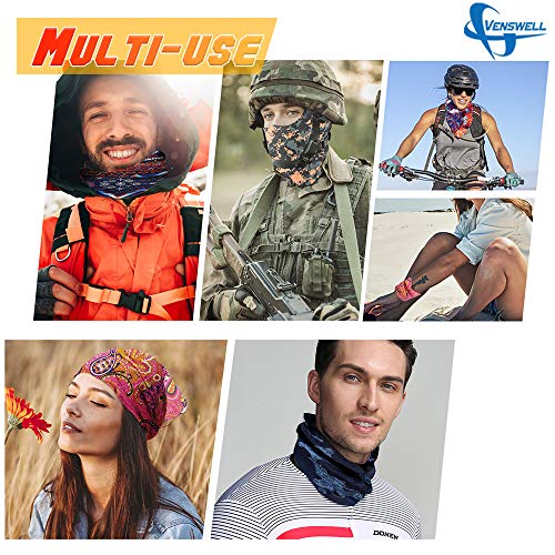 Image of Venswell Neck Gaiter Face Mask Men Women,Seamless Bandana Rave Face Cover Scarf Mask,Balaclava,Headband, Head Wrap,Headwear