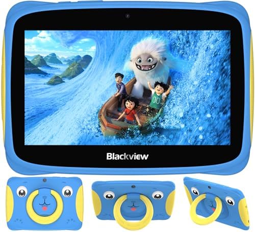 Blackview Kids Tablet Tab 3 Kids, 7 inch Android 13 Tablet, 4(2+2) GB+32GB/TF 1TB, Android Tablet for Kids with Parental Controls, Google Play/Dual Speakers, Pre-Installed iKids Learning Tablet, Blue