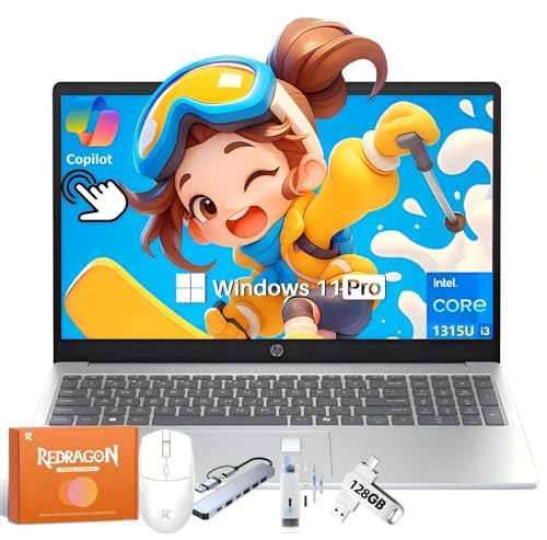 Image of HP 2025 New 15.6 inch Touchscreen Laptop for Business & Student, 13th Gen Intel i3-1315U up to 4.5 GHz, 32 GB RAM, 1 TB SSD, Intel UHD Graphics, Copilot AI PC, Wi-Fi 6, Long Battery Life, Windows 11 Pro