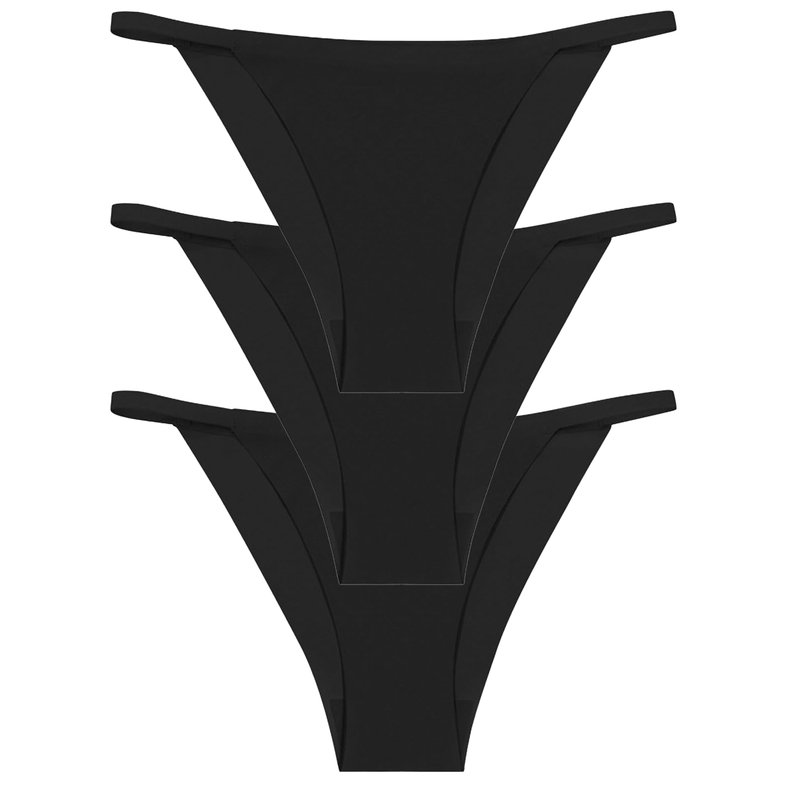 Womens Sexy Underwear Bikini Panties Ladies Low Rise Hipster High Cut Cheeky Underwear 3-Pack