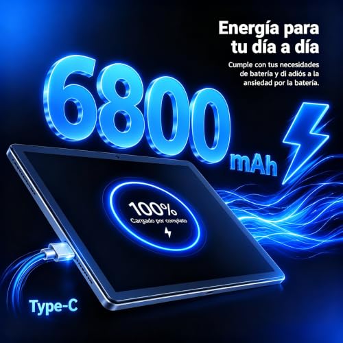 Miniatura 2 de Tablet, Tablet Android de 11 Pulgadas, 16 GB RAM 128 GB ROM Ampliable hasta 1 TB, Octa-Core, Batería de Gran Capacidad de 6800 mAh, Cámara Dual, Desbloqueo Facial (Negro)