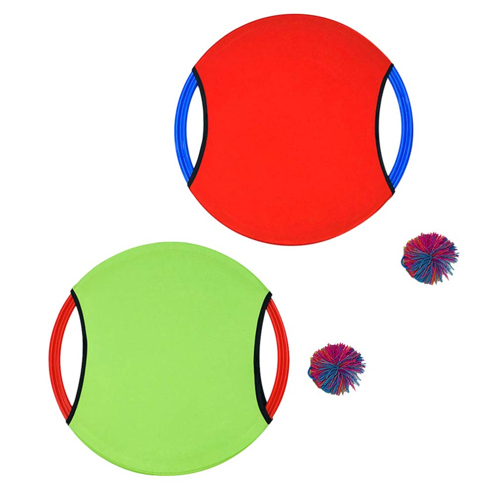 LIOOBO 1 Set Trampoline Paddle Ball Game Set Flying Disc Toss and Catch Ball Game Kindergarten Parent Child Outdoor Toy Green