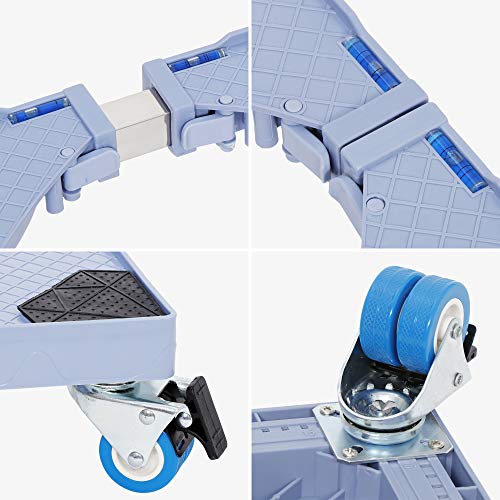 SUPER DEAL Adjustable Mobile Base Furniture Dolly Multifunctional Pedestal with Lockable Universal Wheels for Washing Machine/Dryer/Refrigerator/Washer and more
