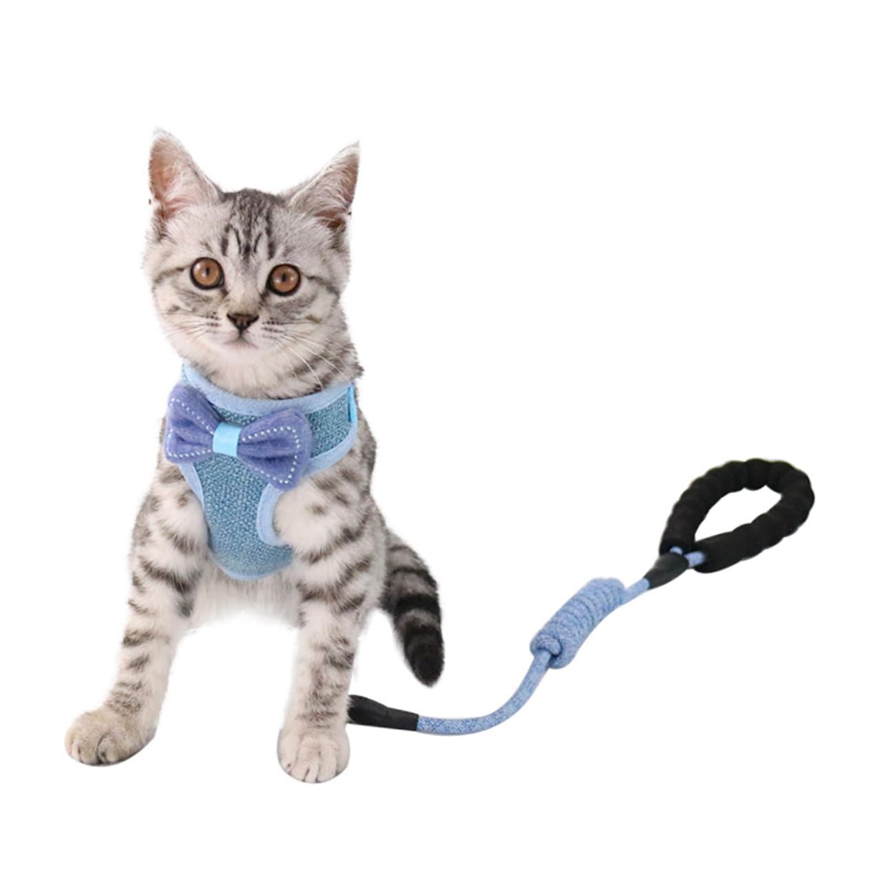 Beavorty 3 Pezzi Regolabile Gatto Bowknot Gilet Petto Cinghia Comoda Per Gatti Da 2 5-10 Kg Facile Da