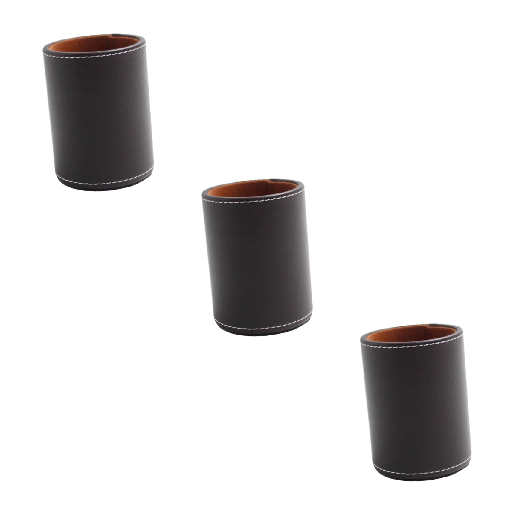 MAGICLULU 3 Piezas Portalápices Pu Para Escritorio Sostenedor De La Pluma De La Pu Contenedor De Lápiz Sostenedor De La Pluma De Escritorio Moda Tanque De Almacenamiento