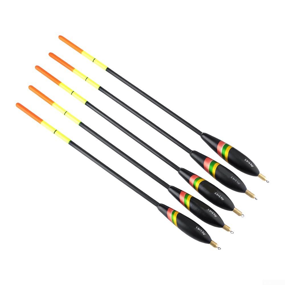 5pcs Wood Fishing Floats Vertical Buoy for Coarse Fishing Tackle