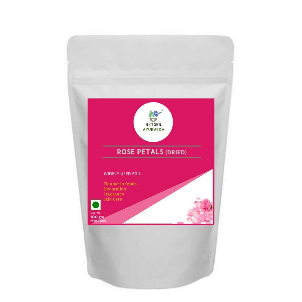 Nxtgen Ayurveda Rose Petals Dried | 100g | Gulab Patti Edible | Sun Dried