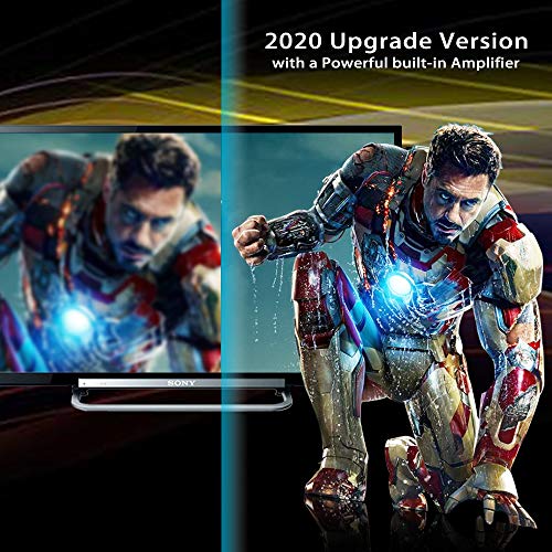 Newest 2021 Digital HD TV Antenna 180+ Miles Long Range with Powerful Built-in Amplifier, Indoor HD TV Antenna with 19.6ft Long Coax Cable,Support All Television for Free Local Channels 4K HD 1080P - Thumbnail 3