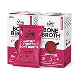 Bone Brewhouse - 2 Pack - Chicken Bone Broth Protein Powder - Ginger Beet Flavor - Keto & Paleo Frie