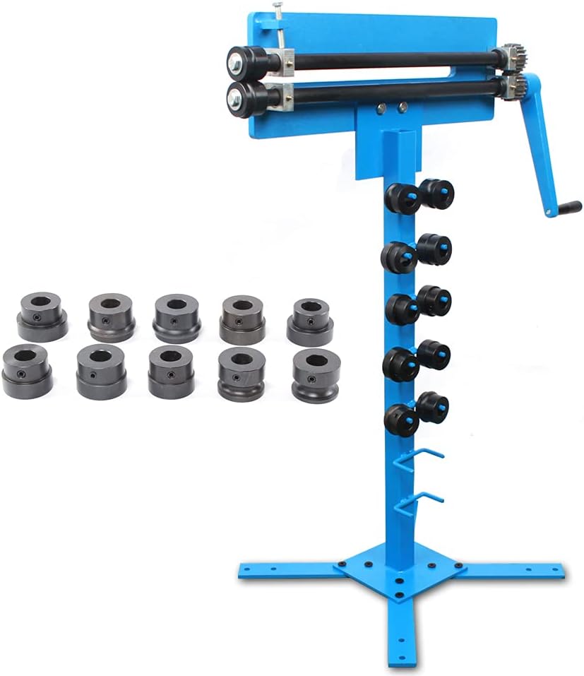 Metal Bead Roller with 6 Dies, Sheet Metal Bead Roller Machine, 18 inch Throat Depth, Blue, Basic Style