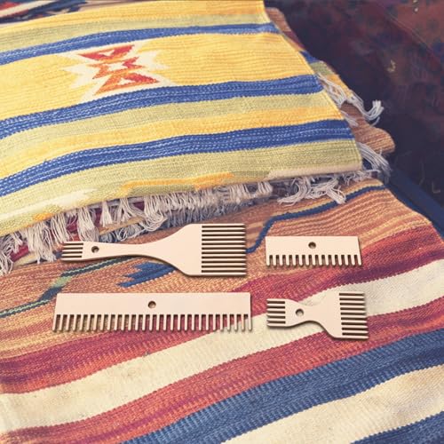 CIMAXIC 8pcs Double-Ended Wooden Tapestry Comb, Weft Beater Tool for Frame Loom & Macrame Projects, Fringe Comb DIY Weave Tools - Thumbnail 5