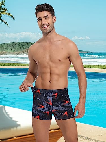 Image of Men's Square Leg Swimming Jammer Shorts UPF50+,Men Swimsuit Swim Jammers Fabric Shape Retention