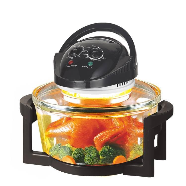 Convection Countertop Toaster Oven - Healthy Kitchen Glass Air Fryer Roaster Oven, Bake, Grill, Steam Broil, & Roast - Includes Glass Bowl, Broil Rack, & Toasting Rack-image-17