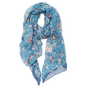 DiaryLook Ladies Women’s Fashion Bird Print Long Scarves Floral Neck Scarf Shawl Wrap Gifts For Women