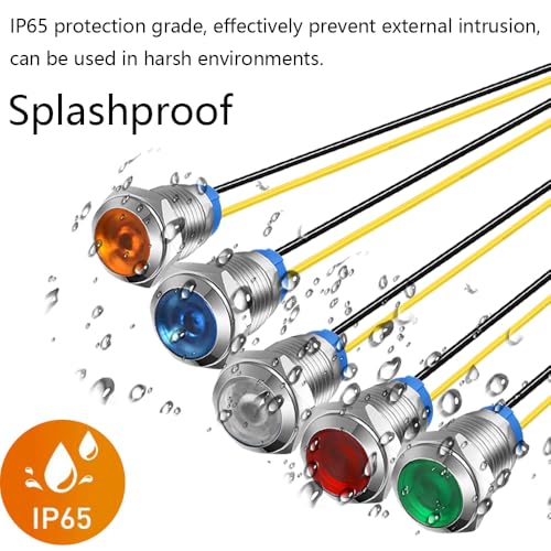 Gebildet 5 peças 10mm LED Metal Indicador Luz 110V-220VAC Lâmpada de Sinalização À Prova D'Água (Az