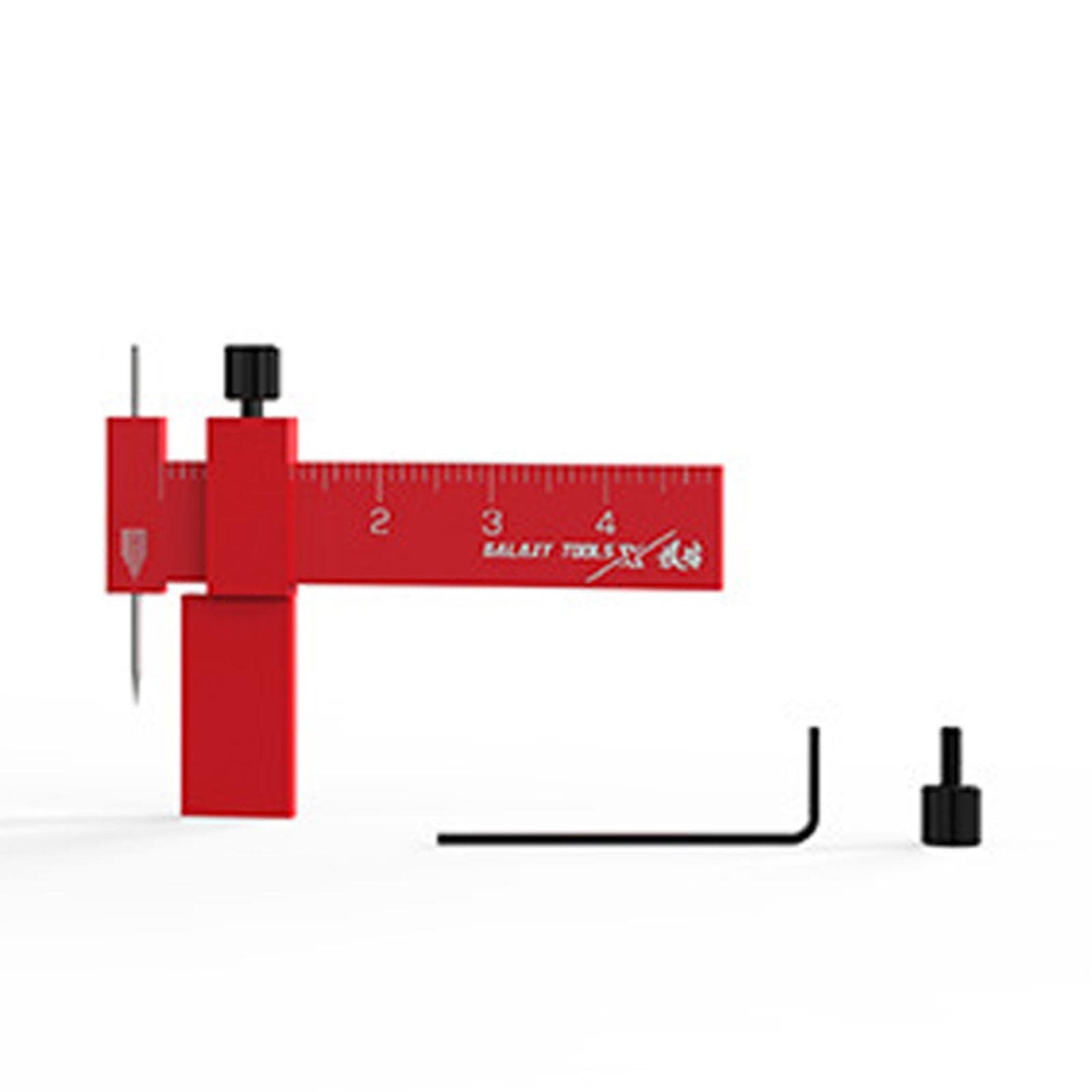 Equidistant Parallel Scriber Isometric Parallel Scribe Carving Ruler T14A03 Scriber Craft Gauge Auxiliary Ruler for Engineering, Red