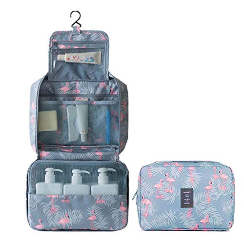 Preisvergleich Produktbild WYMAODAN Hängende Reise-Kulturbeutel, faltbar, tragbar, wasserdicht, Kosmetiktasche, Reise-Kosmetiktasche, Flamingo, Make-up-Taschen für Frauen und Mädchen