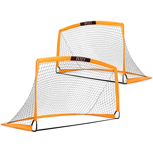 INTEY Soccer Goals, Set of 2- Size 6'x4' Portable Foldable Soccer Nets with Carry Bag for Games and Training for backyard for Kids and Teens