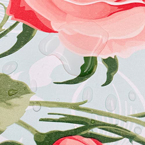 Forro de estantes rosa de 17.7 pulgadas y 2 rollos de papel adhesivo de flores para muebles 5
