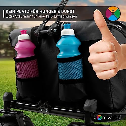 Miweba Faltbarer Bollerwagen MB-30 | Traglast 120 kg - Klappbar - Handwagen faltbar - Transportwagen für Kinder - Kinderwagen - Gartenwagen - Wagen - Strandwagen - Faltwagen (Hellgrau/Dunkelgrau) – Bild 8