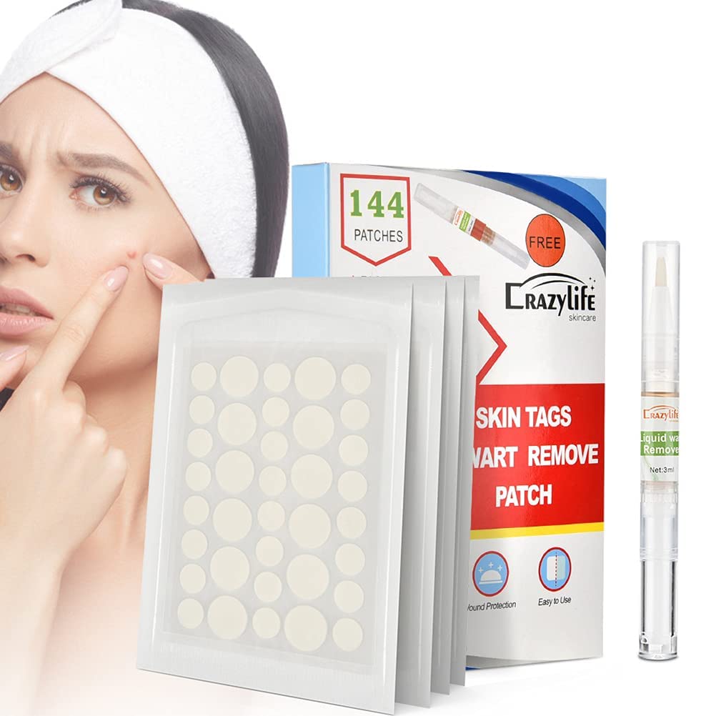 Buy Pack of 4 Pieces Skin Wart Removal Patches + 3ml Wart Remover, Fast