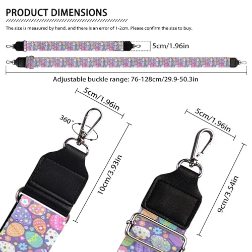 Image of Halloween Handbag Strap Canvas Purse Strap Colorful Bat Black Shoulder Strap Multicolor Bats Replacement Strap