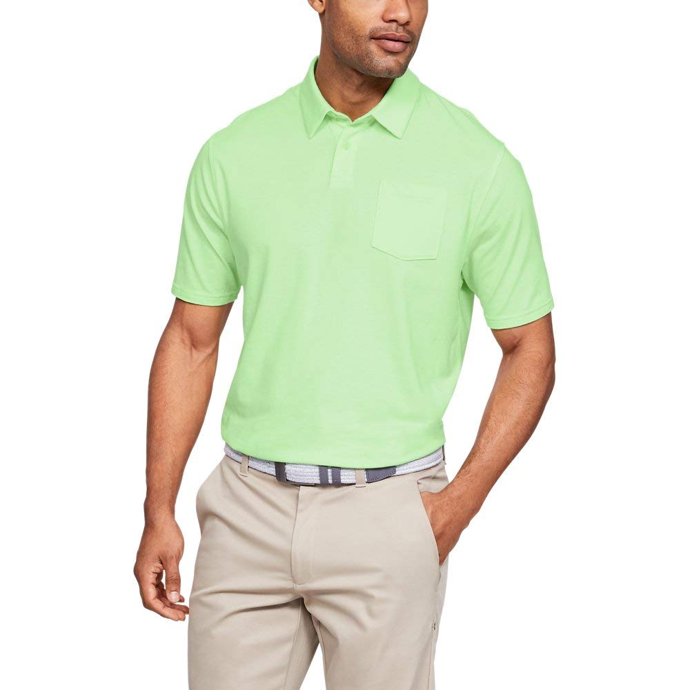 Under Armour Men CC Scramble Polo - Phosphor Green/ (369), Medium