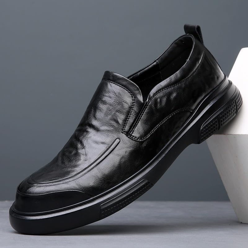 Men's Leather Oxford Shoes Formal Classic Business Slip-On Loafers Wedding Dress Comfortable Loafers4