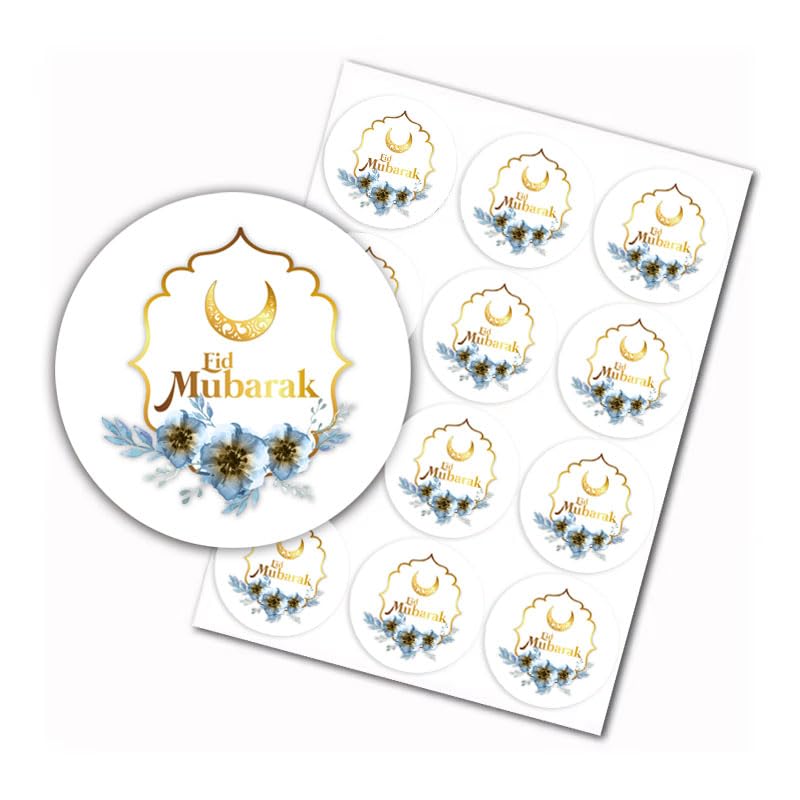 SWYOUN 96PCS Gold Eid Mubarak Stickers Eid Party Decorations Ramadan Mubarak Party Supplies