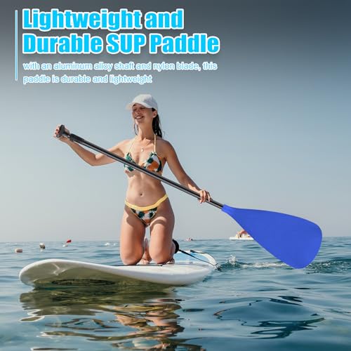 Image of Hollowfly 4 Set of 3 Pieces SUP Paddle Board Paddle Adjustable Paddleboard Lightweight Stand up Oar Aluminum Alloy Floating Replacement Oar Adjustable Aluminum Alloy Shaft for Surfing