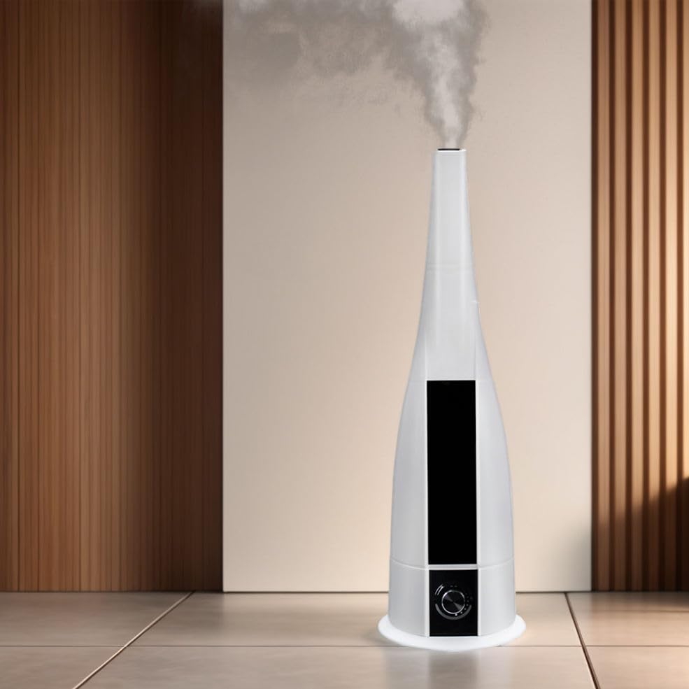 Mobigon 6 Litres Humidifier for Room, Cool Mist Ultrasonic Humidifier/Essential Oil Diffuser,Super Quiet 360°Nozzle,Colorful Change,Auto Shut Off&UV Light&,Lasts Up to 24 Hours (White & Black)