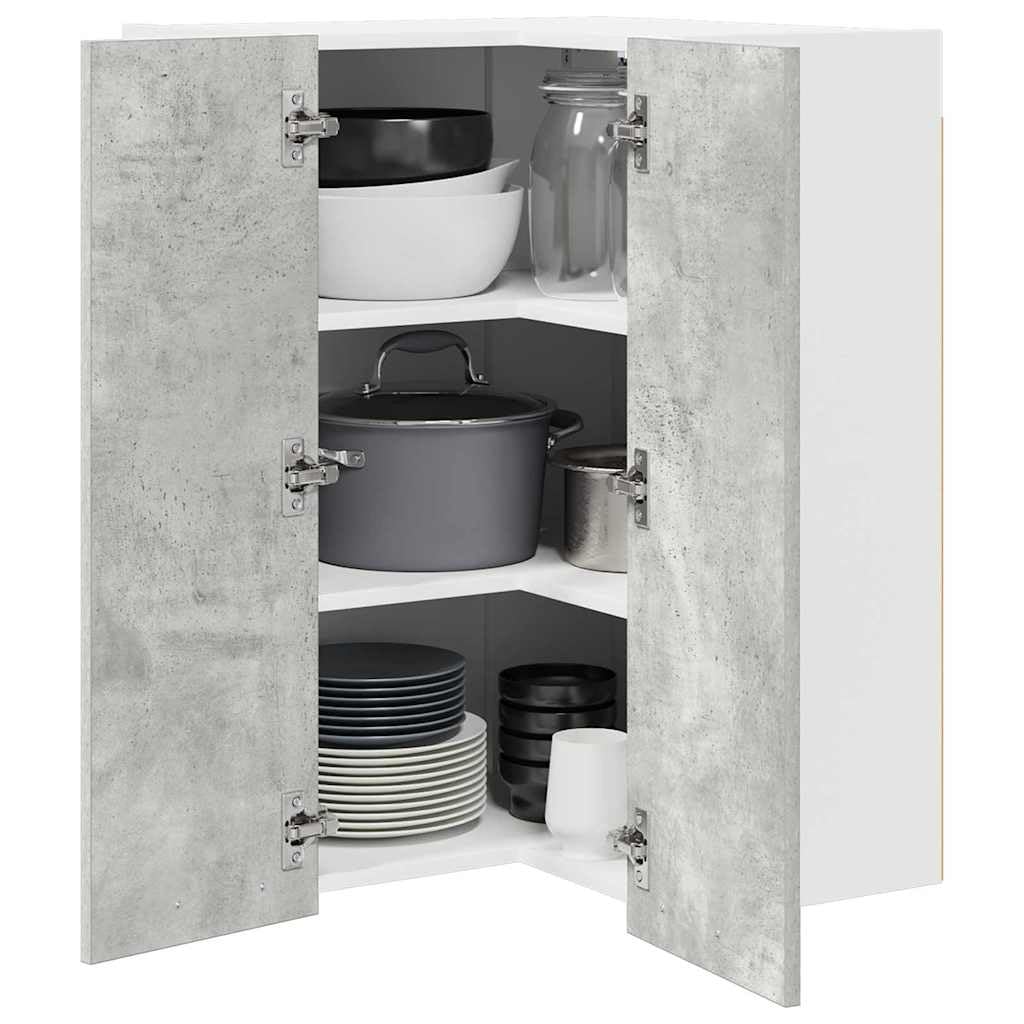 Armadietto pensile grigio cemento bianco, 57 x 57 x 80 cm, in legno, per cucine moderne